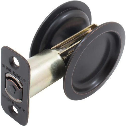 Stone Harbor Hardware Round Pocket Door Lock Hall/Closet Latch (2 3/8 Satin Nickel)