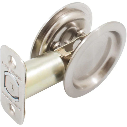 Stone Harbor Hardware Round Pocket Door Lock Hall/Closet Latch (2 3/8 Satin Nickel)