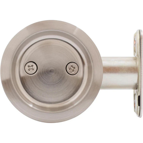 Stone Harbor Hardware Round Pocket Door Lock Hall/Closet Latch (2 3/8 Satin Nickel)