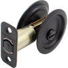 Stone Harbor Hardware Round Pocket Door Lock Privacy with 2-3/8 Latch (2 3/8 Matte Black)