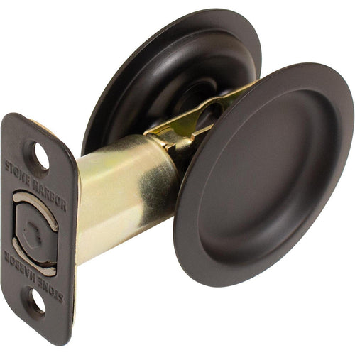 Stone Harbor Hardware Round Pocket Door Lock Passage with 2-3/8 Latch