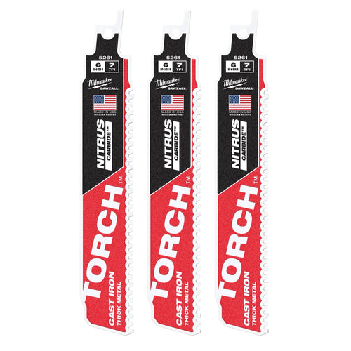 Milwaukee 6 7TPI The TORCH for CAST IRON with NITRUS CARBIDE 3PK
