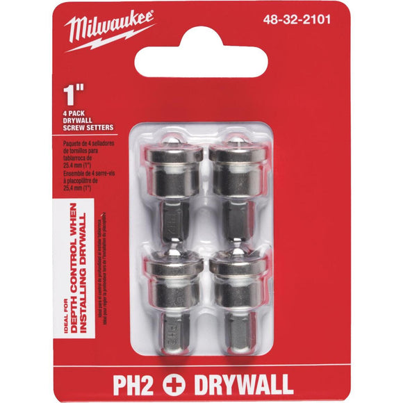 Milwaukee #2 Phillips Insert 1/4 In. Hex Drywall Dimpler Screw Setter (4-Pack)